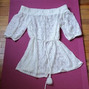 Torrid White off shoulder cover up